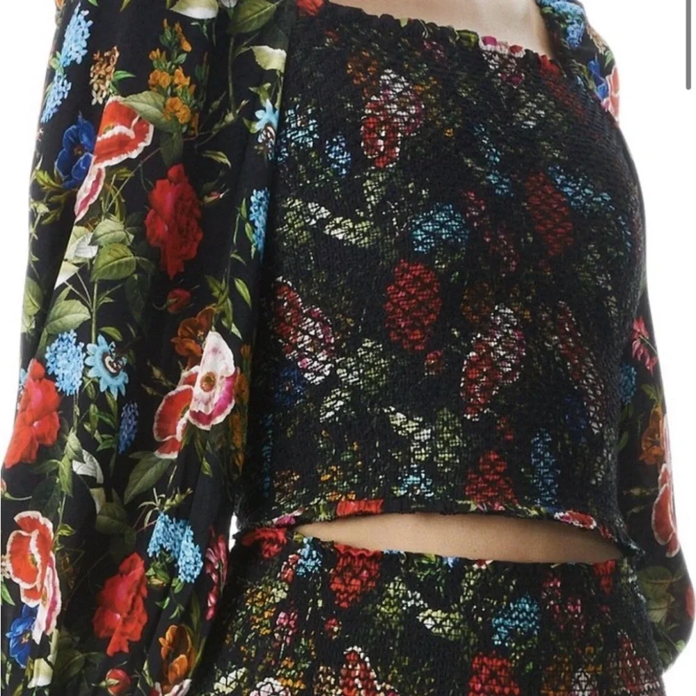 Alice +‎ Olivia Cooper Smocked Bodice Blouse / Size M / MSRP $375 / NWT